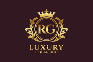 Initial RG Letter Royal Luxury Logo template in vector art for luxurious branding projects and other vector illustration.