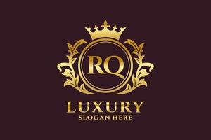 Initial RQ Letter Royal Luxury Logo template in vector art for luxurious branding projects and other vector illustration.