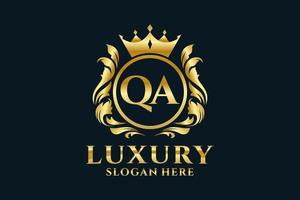 Initial QA Letter Royal Luxury Logo template in vector art for luxurious branding projects and other vector illustration.