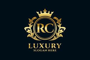 Initial RC Letter Royal Luxury Logo template in vector art for luxurious branding projects and other vector illustration.