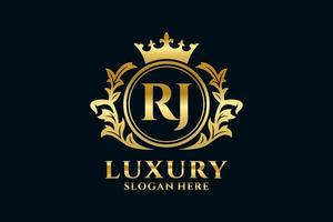 Initial RJ Letter Royal Luxury Logo template in vector art for luxurious branding projects and other vector illustration.