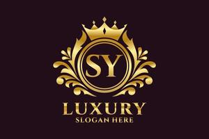 Initial SY Letter Royal Luxury Logo template in vector art for luxurious branding projects and other vector illustration.
