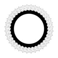 Round feather wreath laurel frame graphic element template with center blank space vector