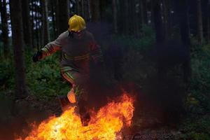 firefighter in action photo