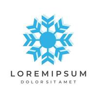 diseño de plantilla de logotipo copo de nieve azul abstracto o elementos fríos con contorno.logotipo para invierno, iconos, hielo, frío. vector