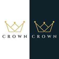 diseño de plantilla de logotipo abstracto de corona de lujo real.corona con monograma, con líneas elegantes y minimalistas aisladas en el fondo. vector