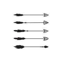 WebBlack boho rustic arrow set graphic illustration vector