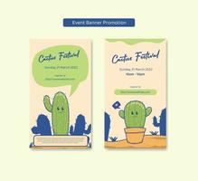 cactus event banner flyer promotion. cactus shop promotion story post design vector