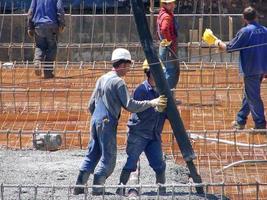 vista del trabajador de la construcción foto