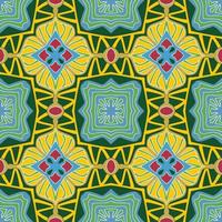 Multi-Color Moroccan Seamless Pattern. Traditional Arabic Islamic Background. Vintage, Turkish, Indian style Ideal for carpet, ceramics, tiles. Vector Illustration.