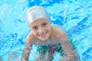 child portrait on swimming pool photo