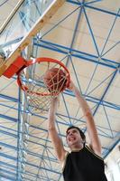 Playing basketball view photo