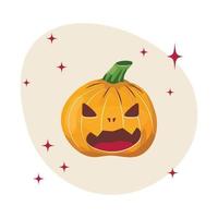 calabaza de halloween, gran diseño para cualquier propósito. ilustración de halloween con una calabaza tallada. vector