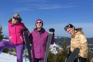 winter season fun with group of girls photo