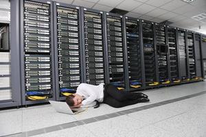 system fail situation in network server room photo