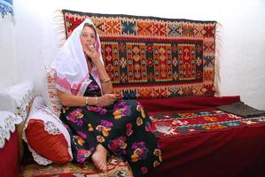 Woman with prayer beads photo