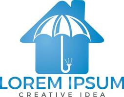 Umbrella house logo. Home insurance sign icon. Real estate symbol. vector