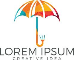 Development creative umbrella logo design. vector