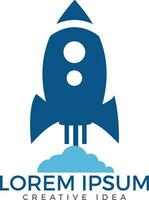 Start up Rocket Space Ship Abstract Vector Logo.