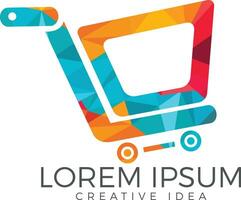 Shopping cart vector logo design. On-line shopping app icon.