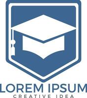 logotipo de gorra de graduación. logotipo de educación. diseño de logotipo vectorial institucional y educativo. vector