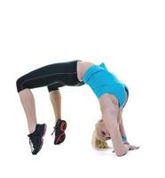 fitness and exercise with blonde woman photo