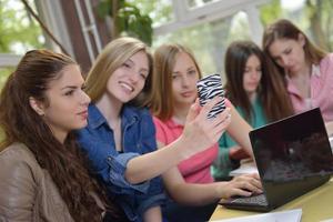 teens group in school photo