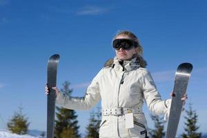 winter woman ski photo