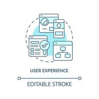 User experience turquoise concept icon. Aspect of comment system abstract idea thin line illustration. Customization. Isolated outline drawing. Editable stroke. vector