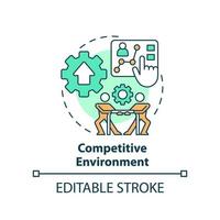 Competitive environment concept icon. Advantage of business planning abstract idea thin line illustration. Isolated outline drawing. Editable stroke. vector