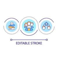 Community loop concept icon. Trade union benefits for members. Teambuilding. Social organization abstract idea thin line illustration. Isolated outline drawing. Editable stroke. vector