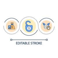 Financial management loop concept icon. Control expenses and incomes. Smart investment abstract idea thin line illustration. Isolated outline drawing. Editable stroke. vector