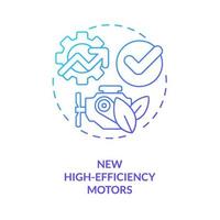 New high efficiency motors blue gradient concept icon. Reduce consumption. Farm energy efficiency abstract idea thin line illustration. Isolated outline drawing. vector