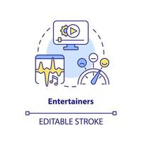 Entertainers concept icon. Performers and artists content. Type of creators abstract idea thin line illustration. Isolated outline drawing. Editable stroke. vector