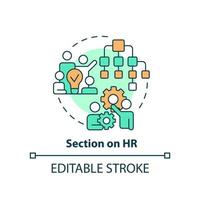 Section on HR concept icon. Team building. Advantage of business planning abstract idea thin line illustration. Isolated outline drawing. Editable stroke. vector