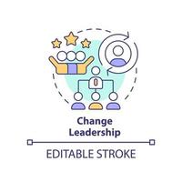 Change leadership concept icon. Build professional team. Critical success factor abstract idea thin line illustration. Isolated outline drawing. Editable stroke. vector