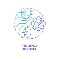 Resilience benefits blue gradient concept icon. Electric grid load. Energy efficiency benefit abstract idea thin line illustration. Isolated outline drawing. vector