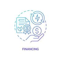 Financing blue gradient concept icon. Attract private investment. Power conservation. Energy efficiency abstract idea thin line illustration. Isolated outline drawing. vector