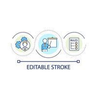 Workflow organization loop concept icon. Corporate rules for employees. Business process abstract idea thin line illustration. Isolated outline drawing. Editable stroke. vector