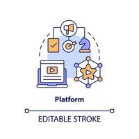 Platform concept icon. Online service. Creator economy stakeholder abstract idea thin line illustration. Isolated outline drawing. Editable stroke. vector