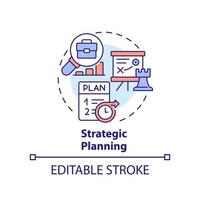 Strategic planning concept icon. Long term decisions. Organization type abstract idea thin line illustration. Isolated outline drawing. Editable stroke. vector