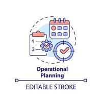 Operational planning concept icon. Tasks detalization. Business strategy type abstract idea thin line illustration. Isolated outline drawing. Editable stroke. vector