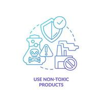 Use non-toxic products blue gradient concept icon. Zero waste business abstract idea thin line illustration. Protecting environment and ecology. Isolated outline drawing. vector