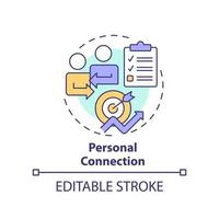 Personal connection concept icon. Team communication. Critical success factor abstract idea thin line illustration. Isolated outline drawing. Editable stroke. vector