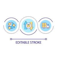 Logistic service loop concept icon. Goods and orders delivery. Supply chain management abstract idea thin line illustration. Isolated outline drawing. Editable stroke. vector