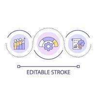 Opportunity for business development loop concept icon. Company success. Data analysis. Enterprise abstract idea thin line illustration. Isolated outline drawing. Editable stroke. vector