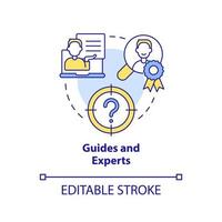 Guides and experts concept icon. Knowledge and expertise. Type of creators abstract idea thin line illustration. Isolated outline drawing. Editable stroke. vector