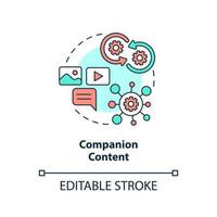 Companion content concept icon. Media platforms. Creator economy trend abstract idea thin line illustration. Isolated outline drawing. Editable stroke. vector