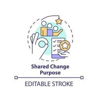 Shared change purpose concept icon. Motivation for team. Critical success factor abstract idea thin line illustration. Isolated outline drawing. Editable stroke. vector