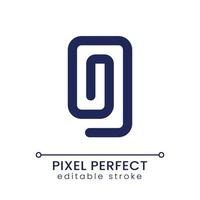 Paperclip pixel perfect linear ui icon. Attach document and file. Send email. GUI, UX design. Outline isolated user interface element for app and web. Editable stroke vector